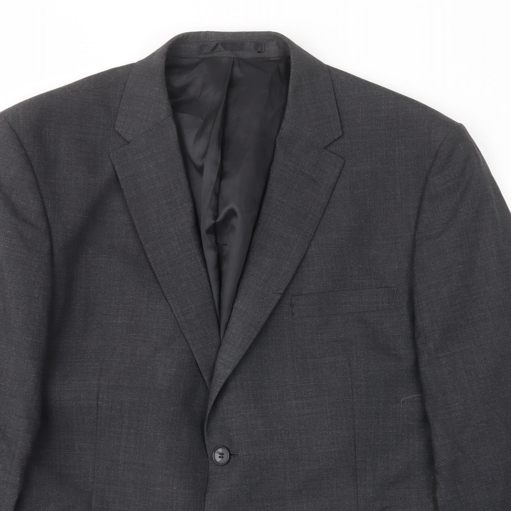 Debenhams Mens Grey Wool Jacket Suit Jacket Size 44 Regular - Inside pockets