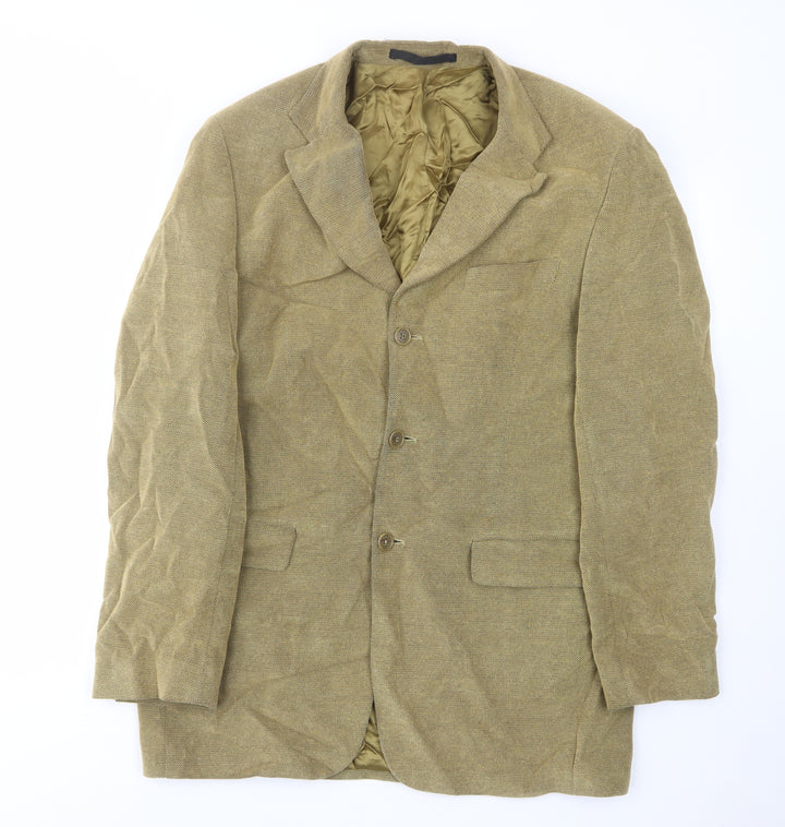 Marks and Spencer Mens Brown Cotton Jacket Suit Jacket Size 40 Regular - Inside pockets