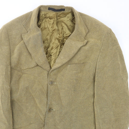 Marks and Spencer Mens Brown Cotton Jacket Suit Jacket Size 40 Regular - Inside pockets