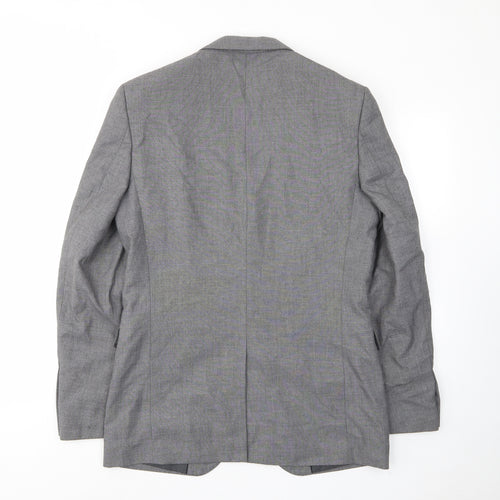 Limited Collection Mens Grey Polyester Jacket Suit Jacket Size 38 Regular - Inside pockets