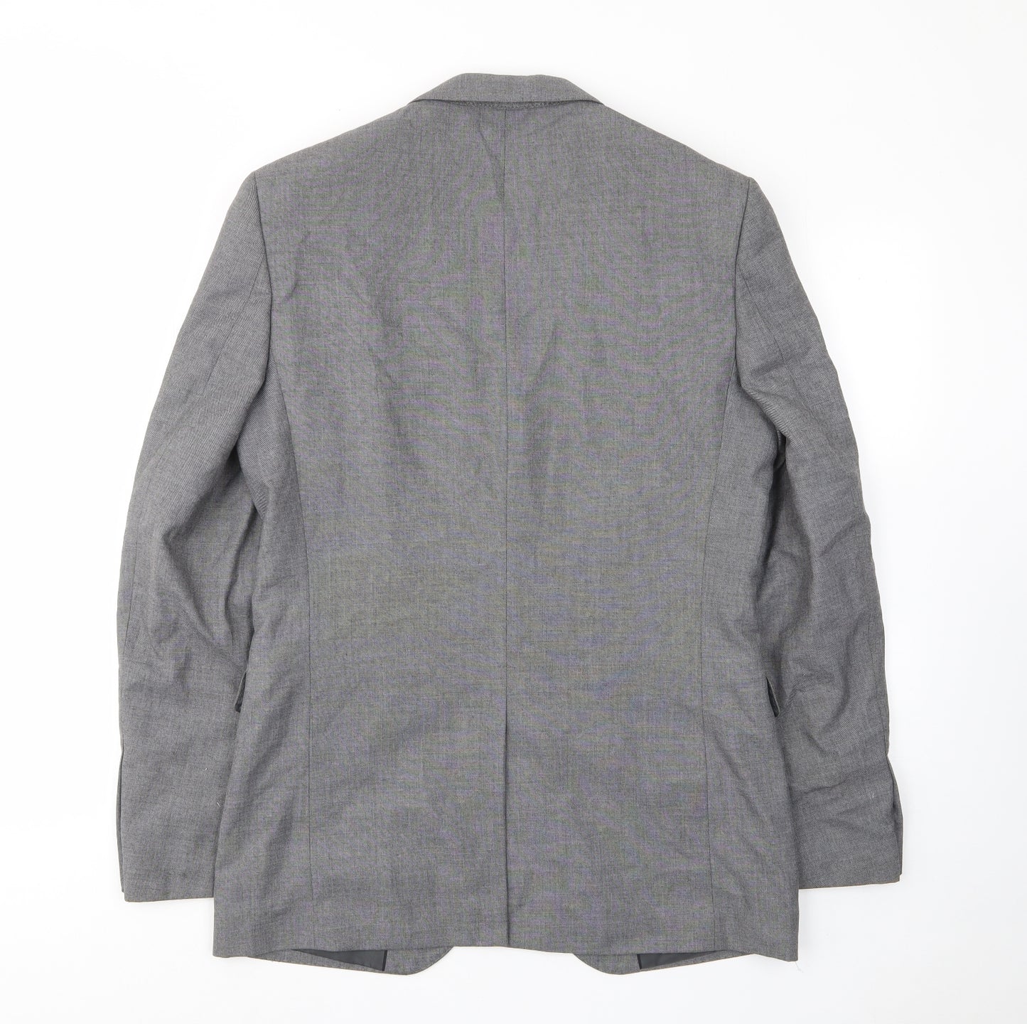 Limited Collection Mens Grey Polyester Jacket Suit Jacket Size 38 Regular - Inside pockets