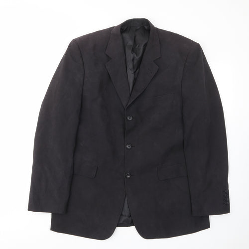 BHS Mens Black Polyester Jacket Suit Jacket Size 42 Regular - Inside pockets