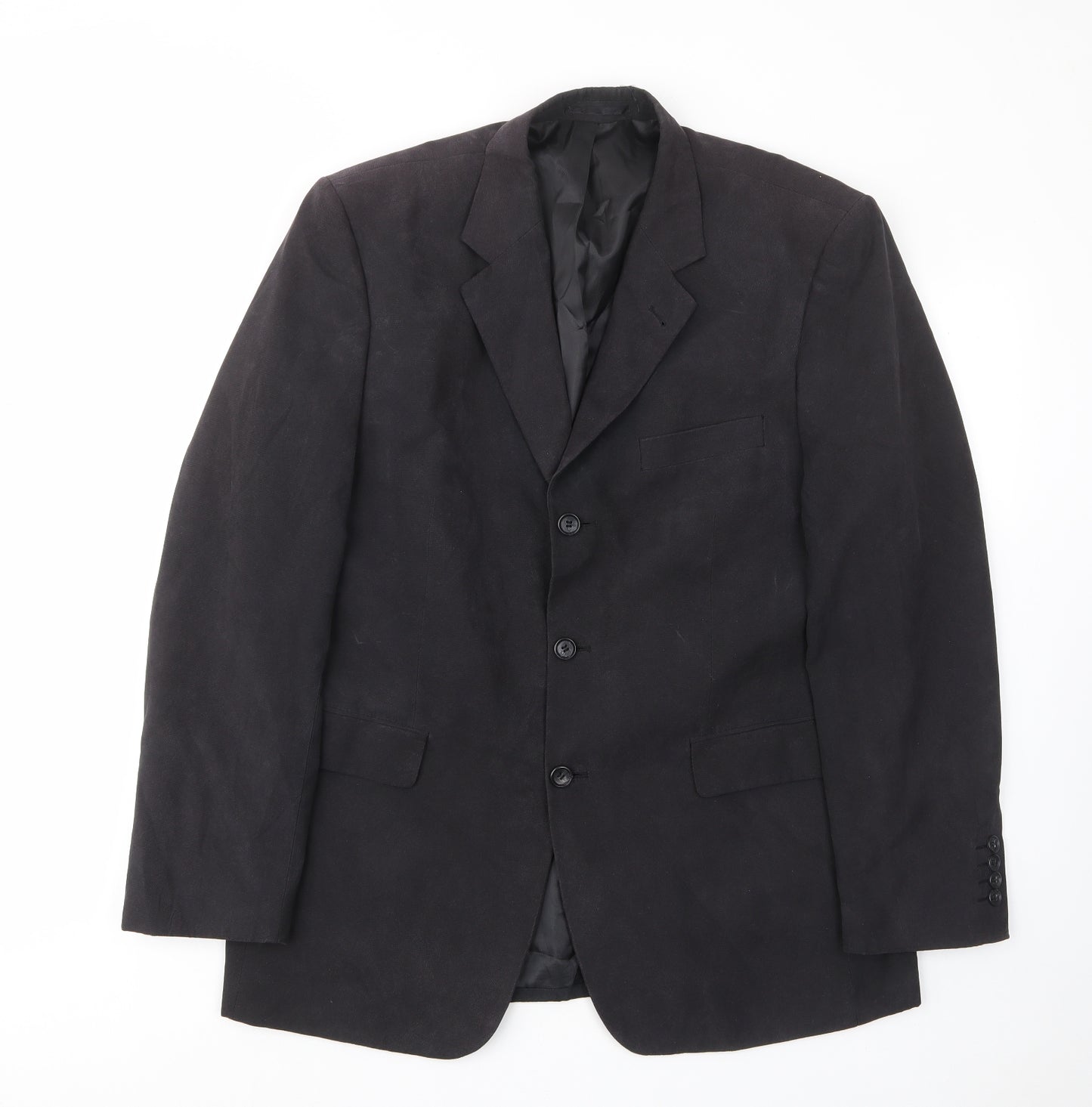 BHS Mens Black Polyester Jacket Suit Jacket Size 42 Regular - Inside pockets