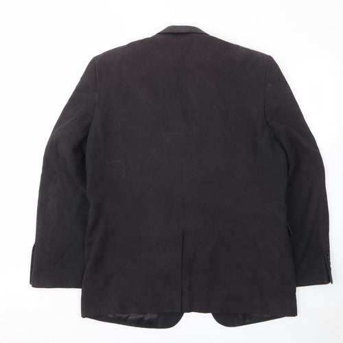 BHS Mens Black Polyester Jacket Suit Jacket Size 42 Regular - Inside pockets
