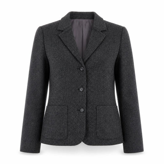 Front view of Next women’s grey jacket blazer, size UK 10, button - pockets