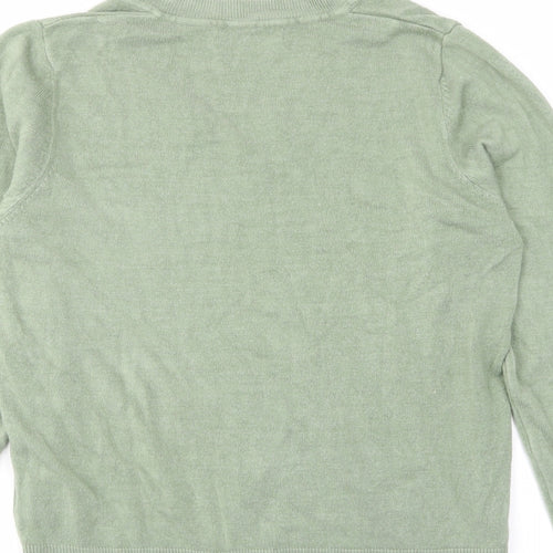 Marks and Spencer Womens Green V-Neck Acrylic Pullover Jumper Size M