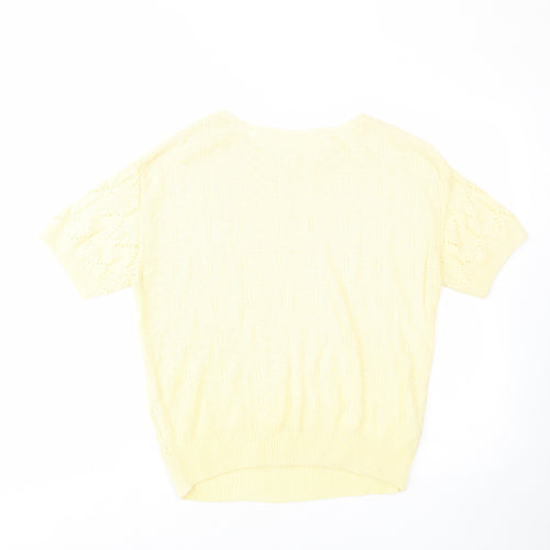 St Michael Womens Yellow Crew Neck Acrylic Pullover Jumper Size 12