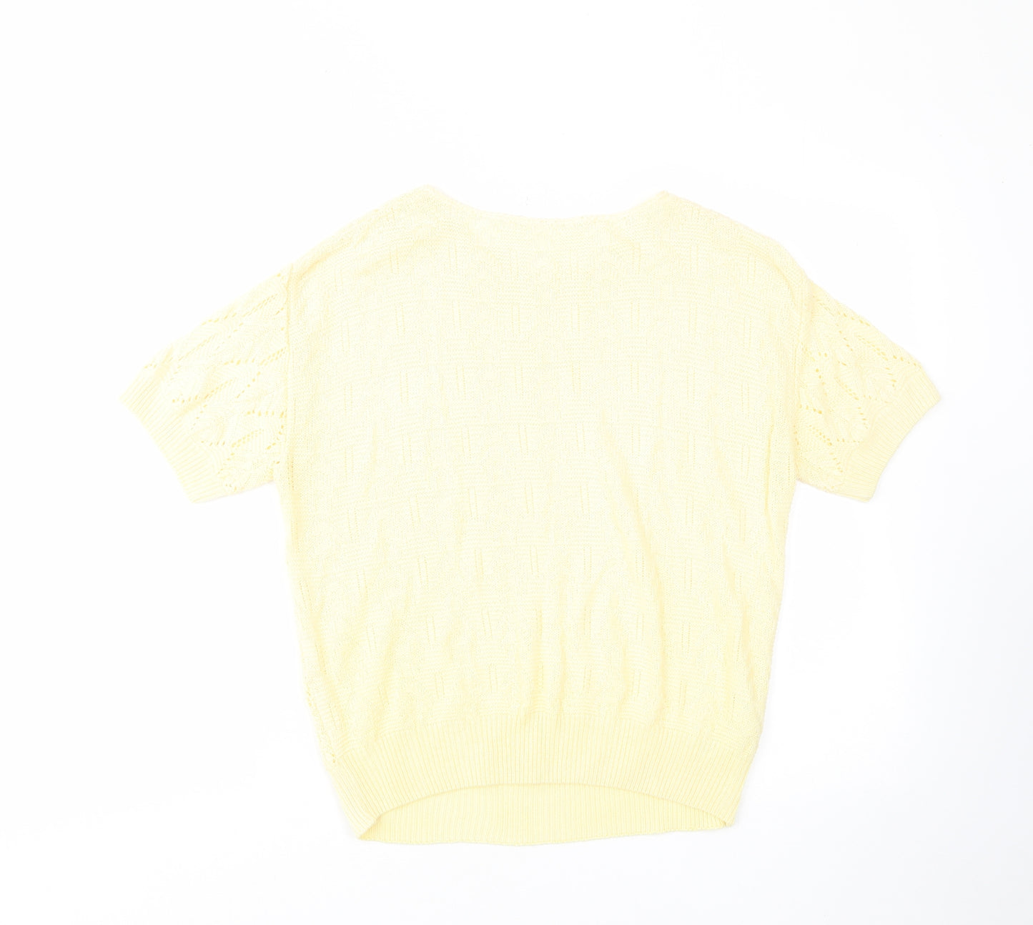 St Michael Womens Yellow Crew Neck Acrylic Pullover Jumper Size 12