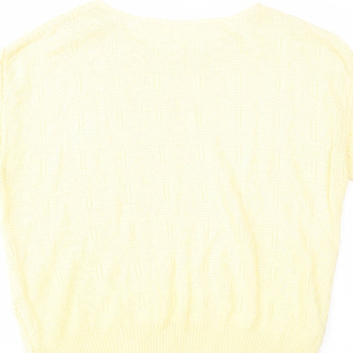 St Michael Womens Yellow Crew Neck Acrylic Pullover Jumper Size 12