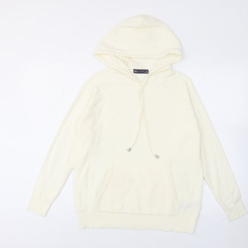 Marks and Spencer Womens Ivory Viscose Pullover Hoodie Size S Pullover