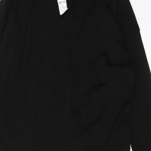 Yours Womens Black Acrylic Jumper Dress Size 14 Collared Pullover - 14-16