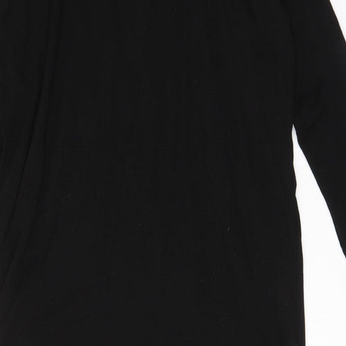 Yours Womens Black Acrylic Jumper Dress Size 14 Collared Pullover - 14-16