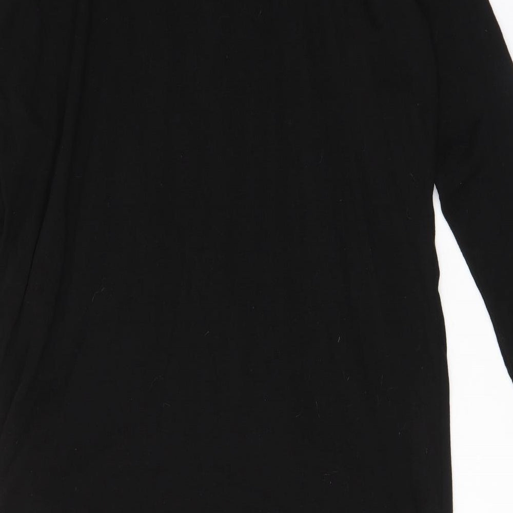 Yours Womens Black Acrylic Jumper Dress Size 14 Collared Pullover - 14-16