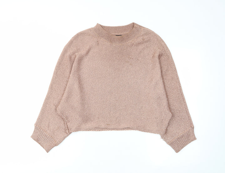 River Island Womens Brown Round Neck Striped Polyester Pullover Jumper Size S