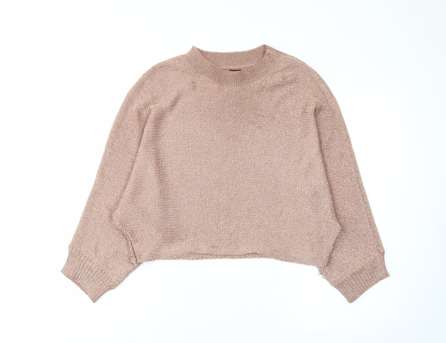 River Island Womens Brown Round Neck Striped Polyester Pullover Jumper Size S
