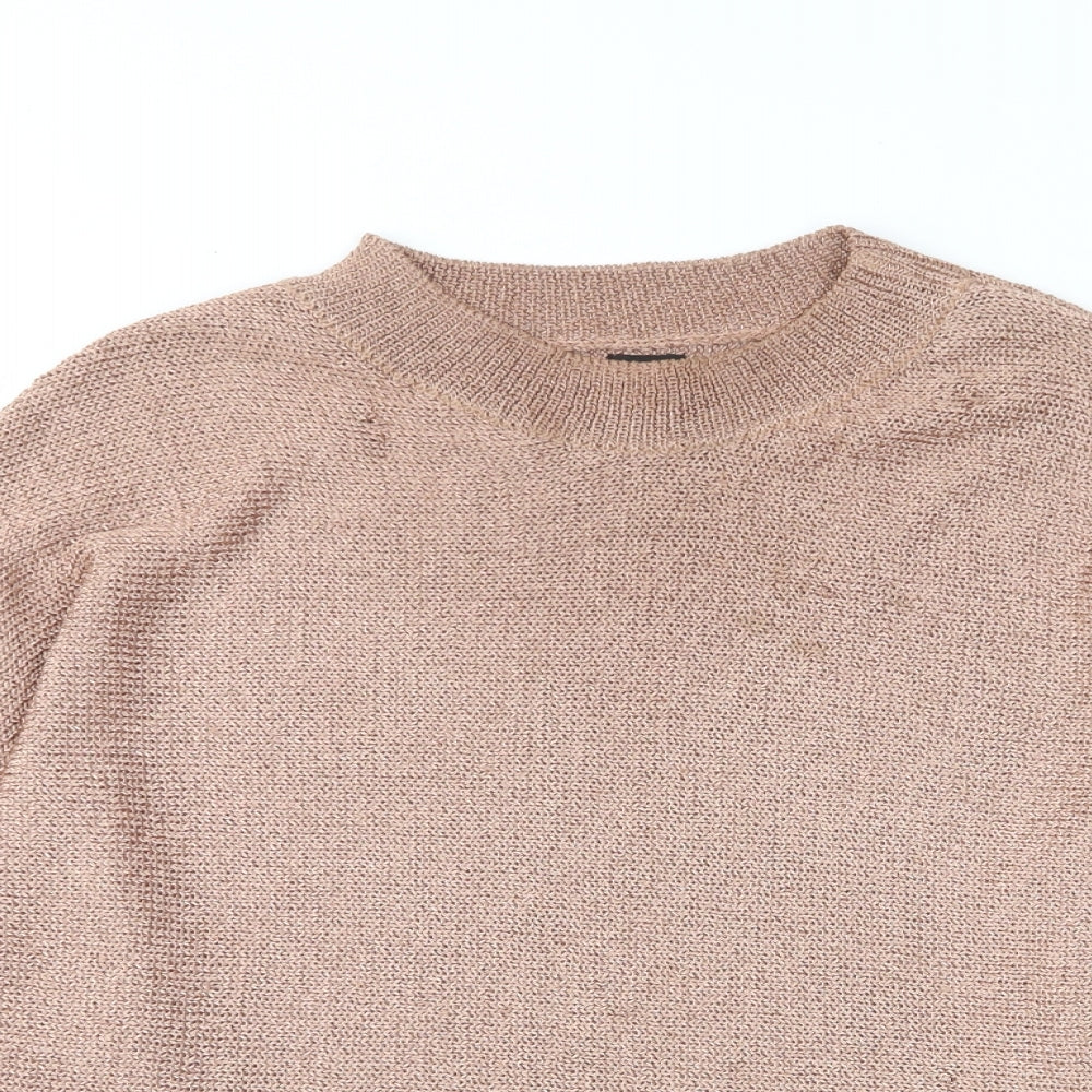River Island Womens Brown Round Neck Striped Polyester Pullover Jumper Size S