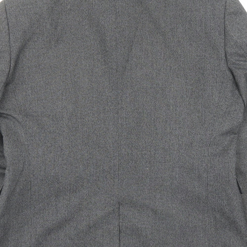 NEXT Mens Grey Geometric Polyester Jacket Suit Jacket Size 40 Regular