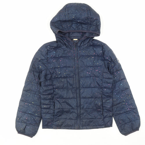 Gap Girls Blue Geometric Bomber Jacket Coat Size 2XL Zip