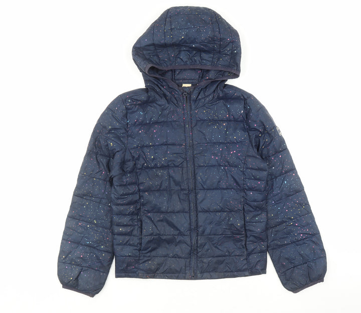 Gap Girls Blue Geometric Bomber Jacket Coat Size 2XL Zip