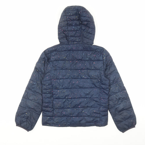 Gap Girls Blue Geometric Bomber Jacket Coat Size 2XL Zip