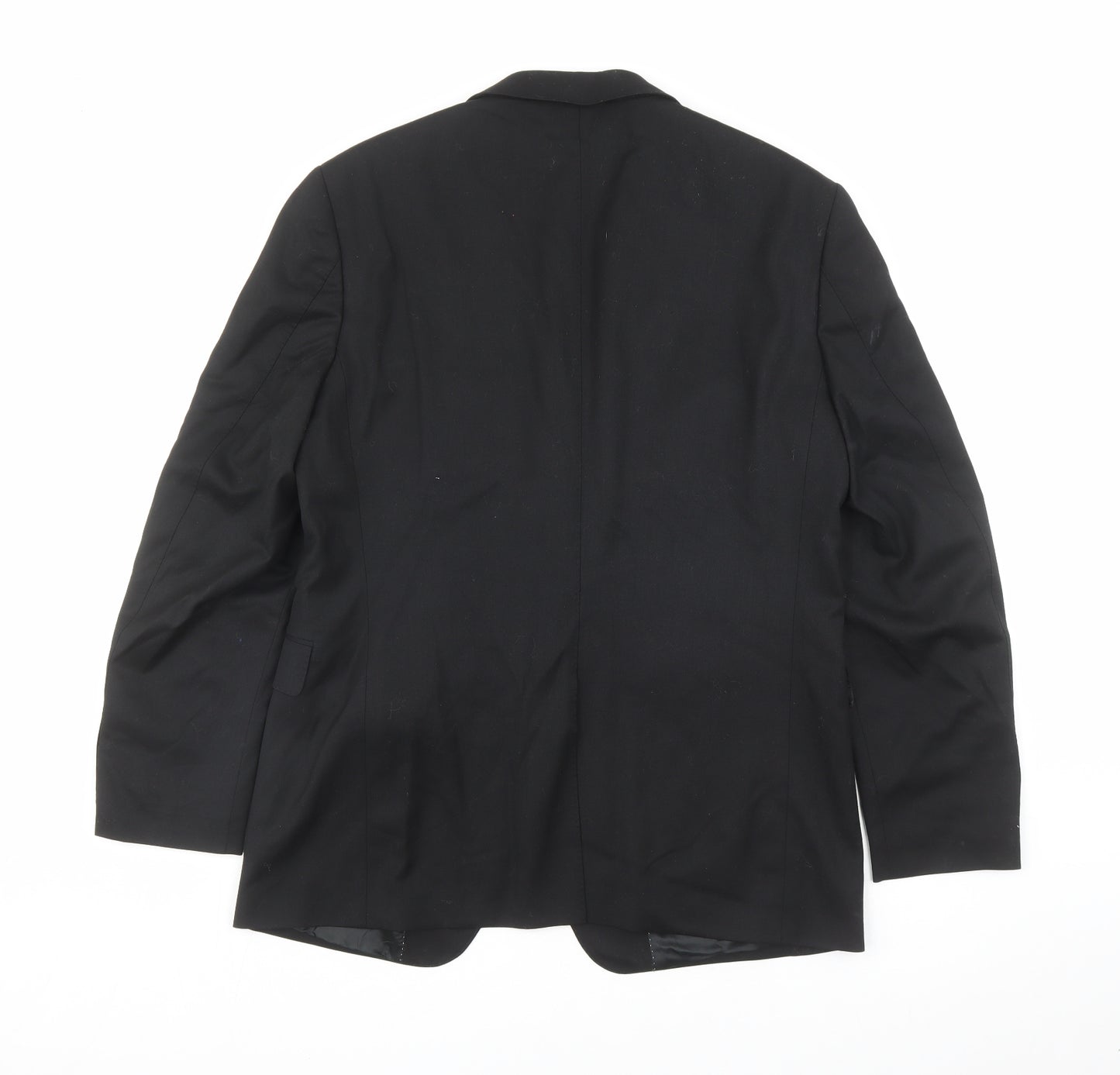 Finucci Mens Black Wool Jacket Suit Jacket Size 42 Regular - Five buttons on sleeve