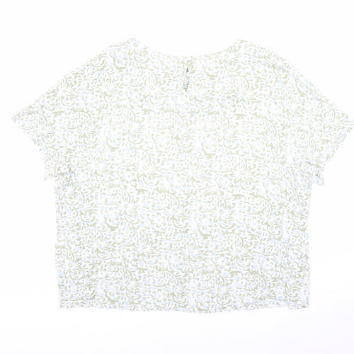 White Stuff Womens Multicoloured Floral Viscose Basic Blouse Size L Round Neck - Estimated size L
