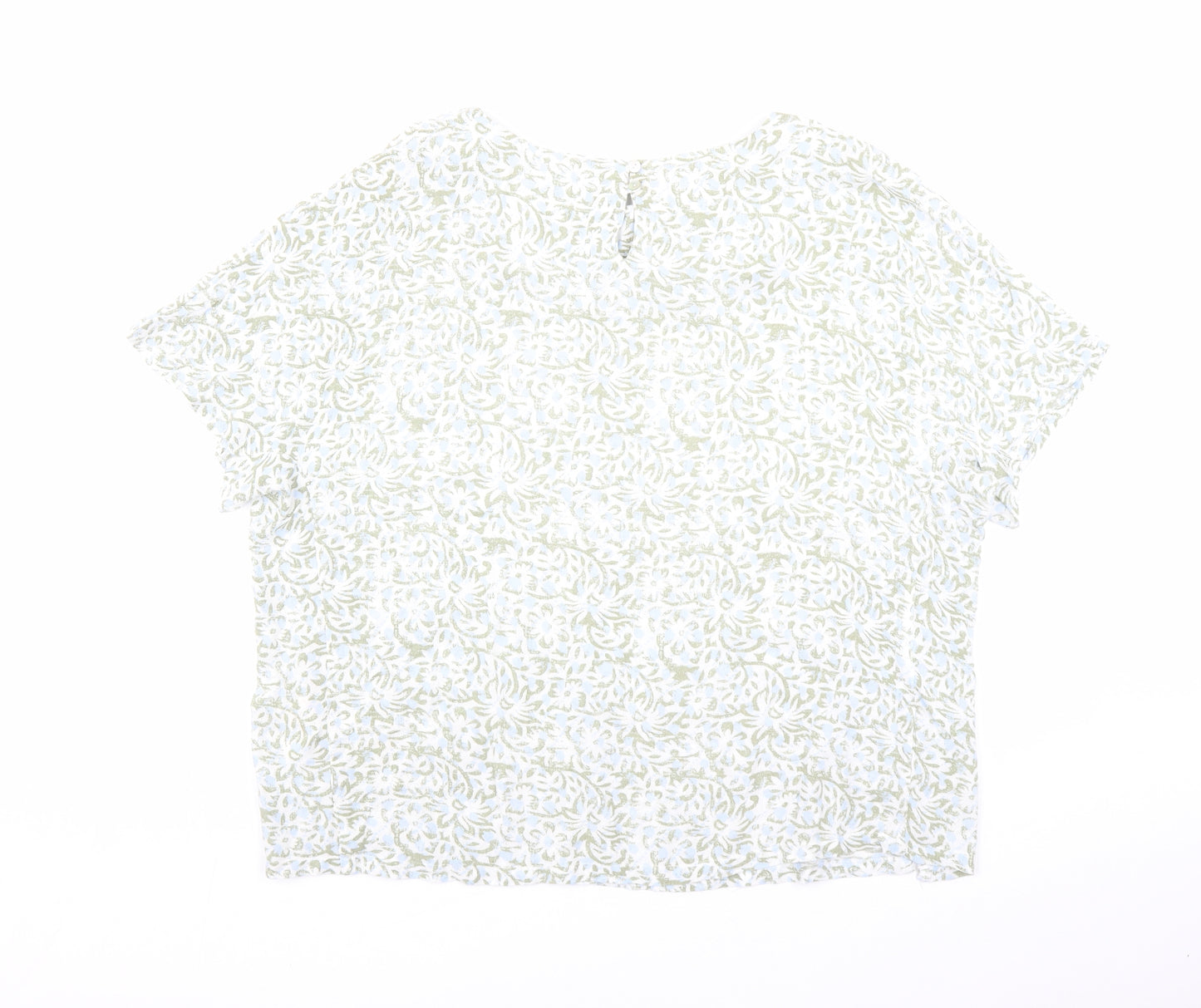 White Stuff Womens Multicoloured Floral Viscose Basic Blouse Size L Round Neck - Estimated size L