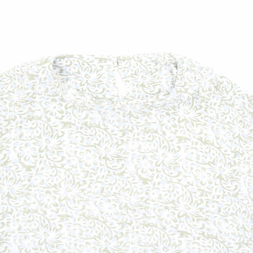 White Stuff Womens Multicoloured Floral Viscose Basic Blouse Size L Round Neck - Estimated size L