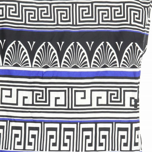 Dorothy Perkins Womens Multicoloured Geometric Polyester Basic Blouse Size 16 Boat Neck