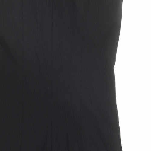 Roman Womens Black Viscose Shift Size 12 V-Neck Zip