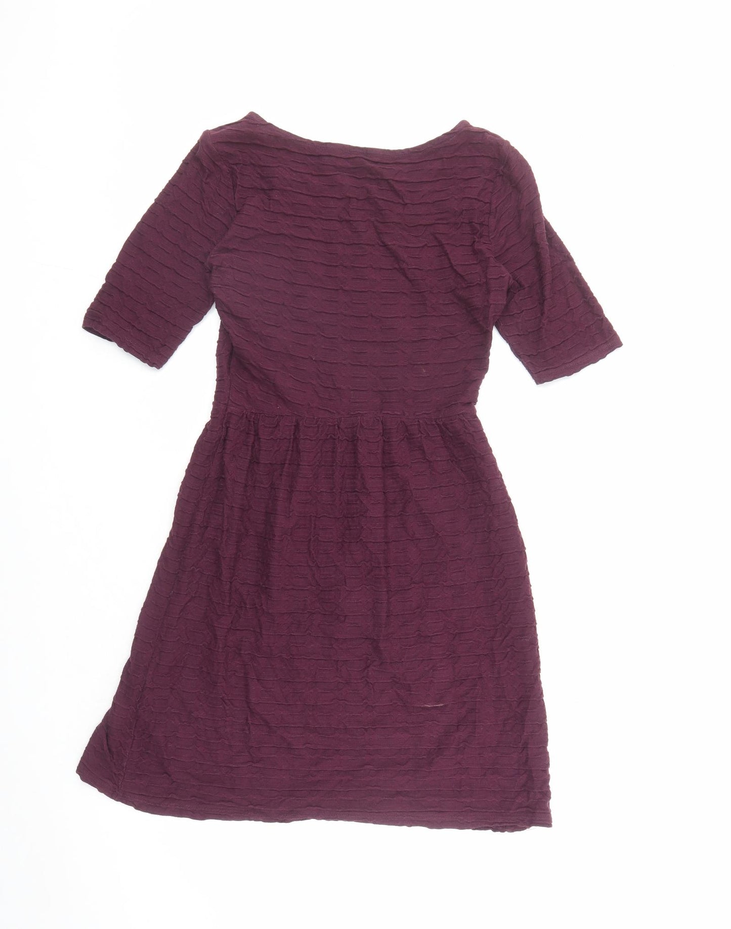 Dorothy Perkins Womens Purple Cotton Fit & Flare Size 12 Round Neck Pullover