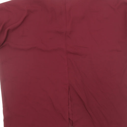 River Island Womens Red Polyester Basic Blouse Size 14 V-Neck - Cold Shoulder