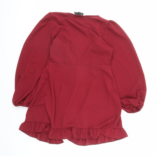 ASOS Womens Red Polyester Kimono Blouse Size 12 Collared