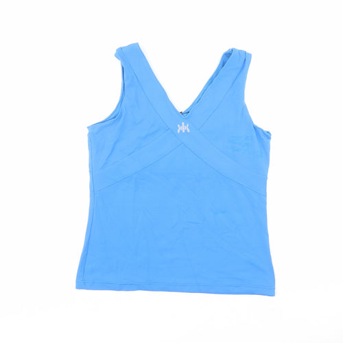 Kyodan Womens Blue Nylon Basic Tank Size L V-Neck Pullover