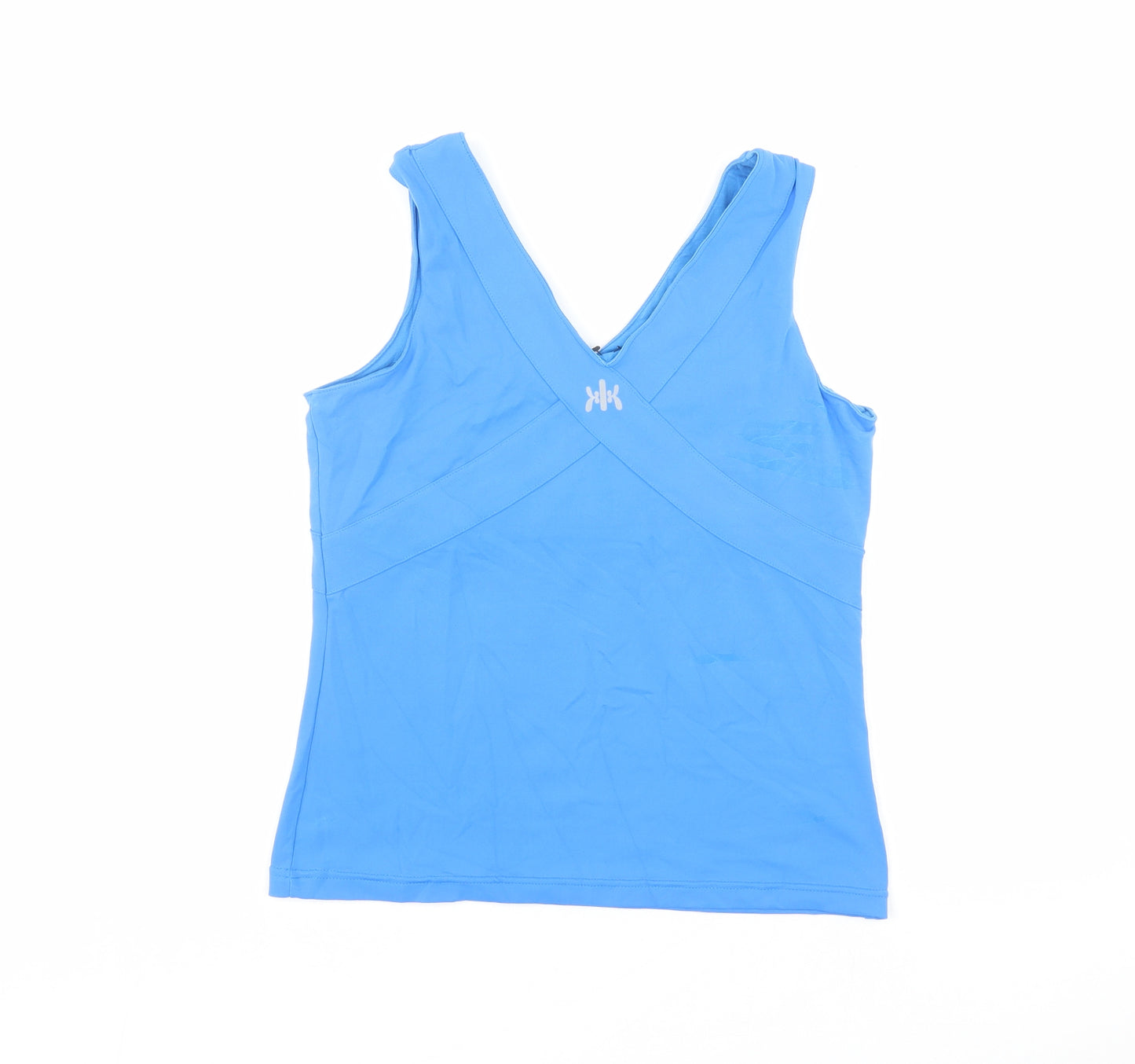 Kyodan Womens Blue Nylon Basic Tank Size L V-Neck Pullover