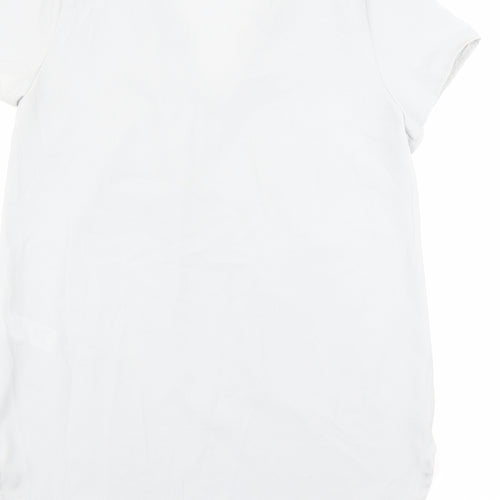 New Look Womens Grey Polyester Basic Blouse Size 12 V-Neck