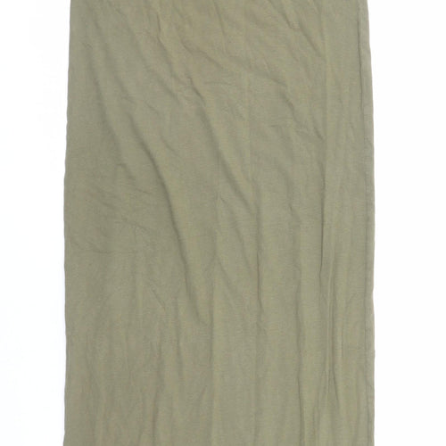 Glamorous Womens Green Viscose Tank Dress Size 12 Round Neck Pullover