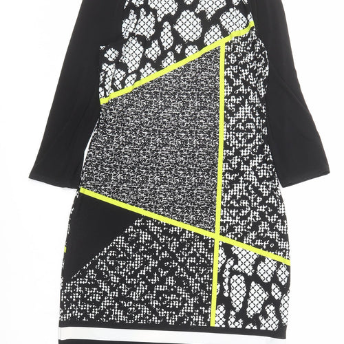 Marks and Spencer Womens Multicoloured Geometric Polyester A-Line Size 8 Round Neck Pullover