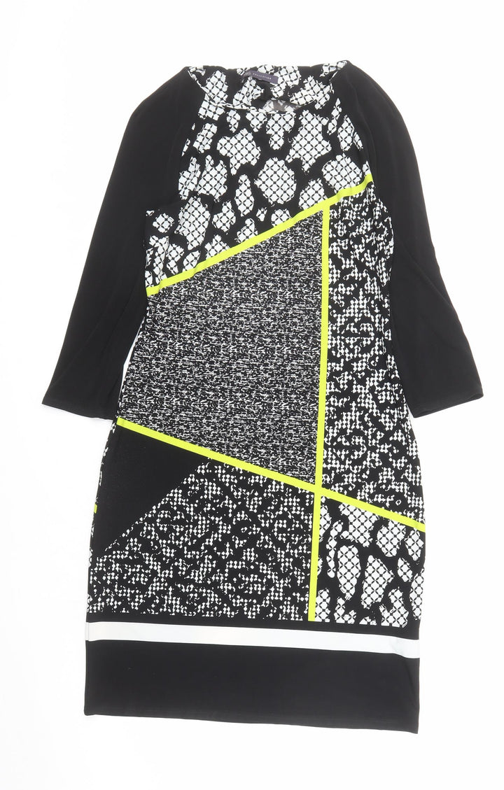Marks and Spencer Womens Multicoloured Geometric Polyester A-Line Size 8 Round Neck Pullover