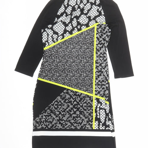 Marks and Spencer Womens Multicoloured Geometric Polyester A-Line Size 8 Round Neck Pullover