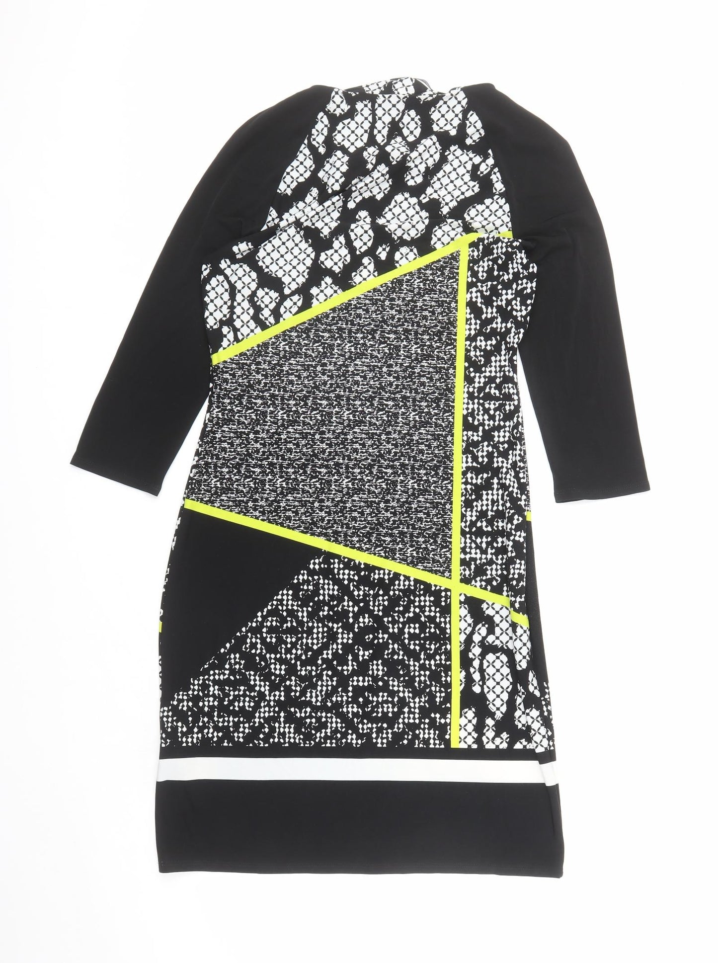 Marks and Spencer Womens Multicoloured Geometric Polyester A-Line Size 8 Round Neck Pullover