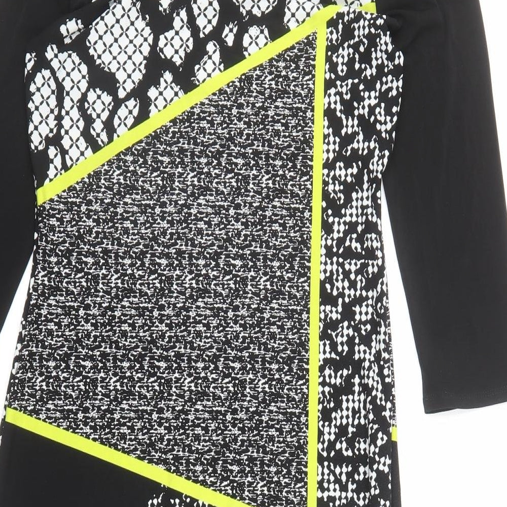 Marks and Spencer Womens Multicoloured Geometric Polyester A-Line Size 8 Round Neck Pullover