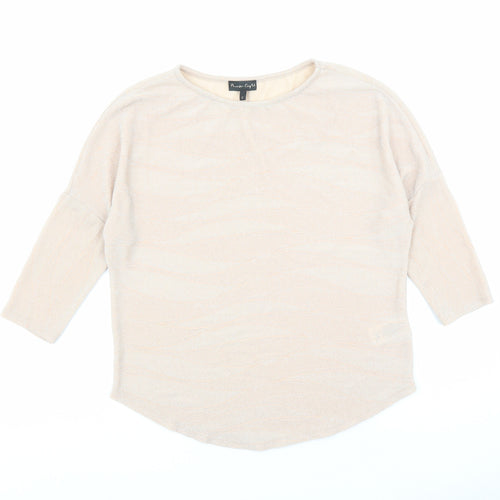 Phase Eight Womens Pink Geometric Nylon Basic Blouse Size 12 Round Neck