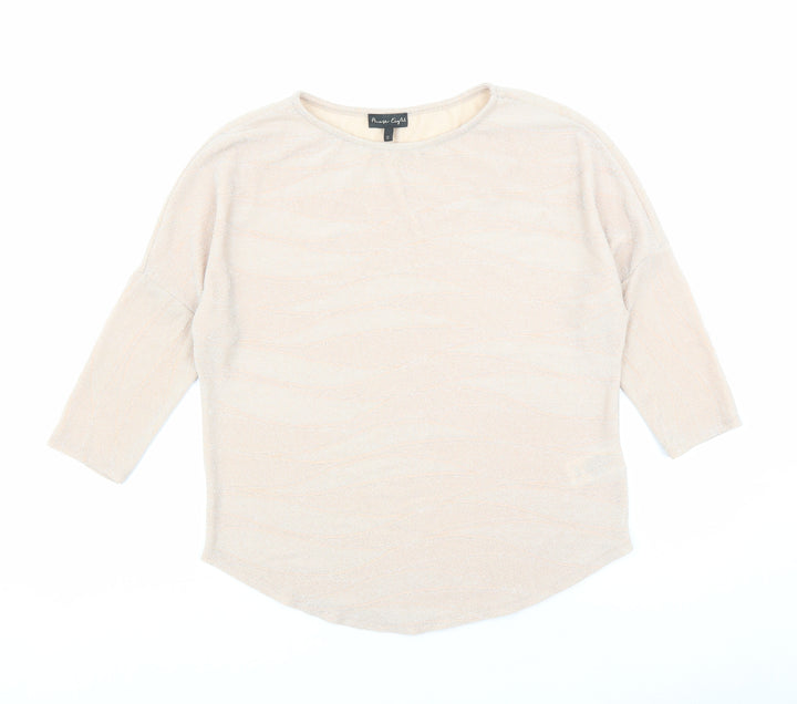 Phase Eight Womens Pink Geometric Nylon Basic Blouse Size 12 Round Neck