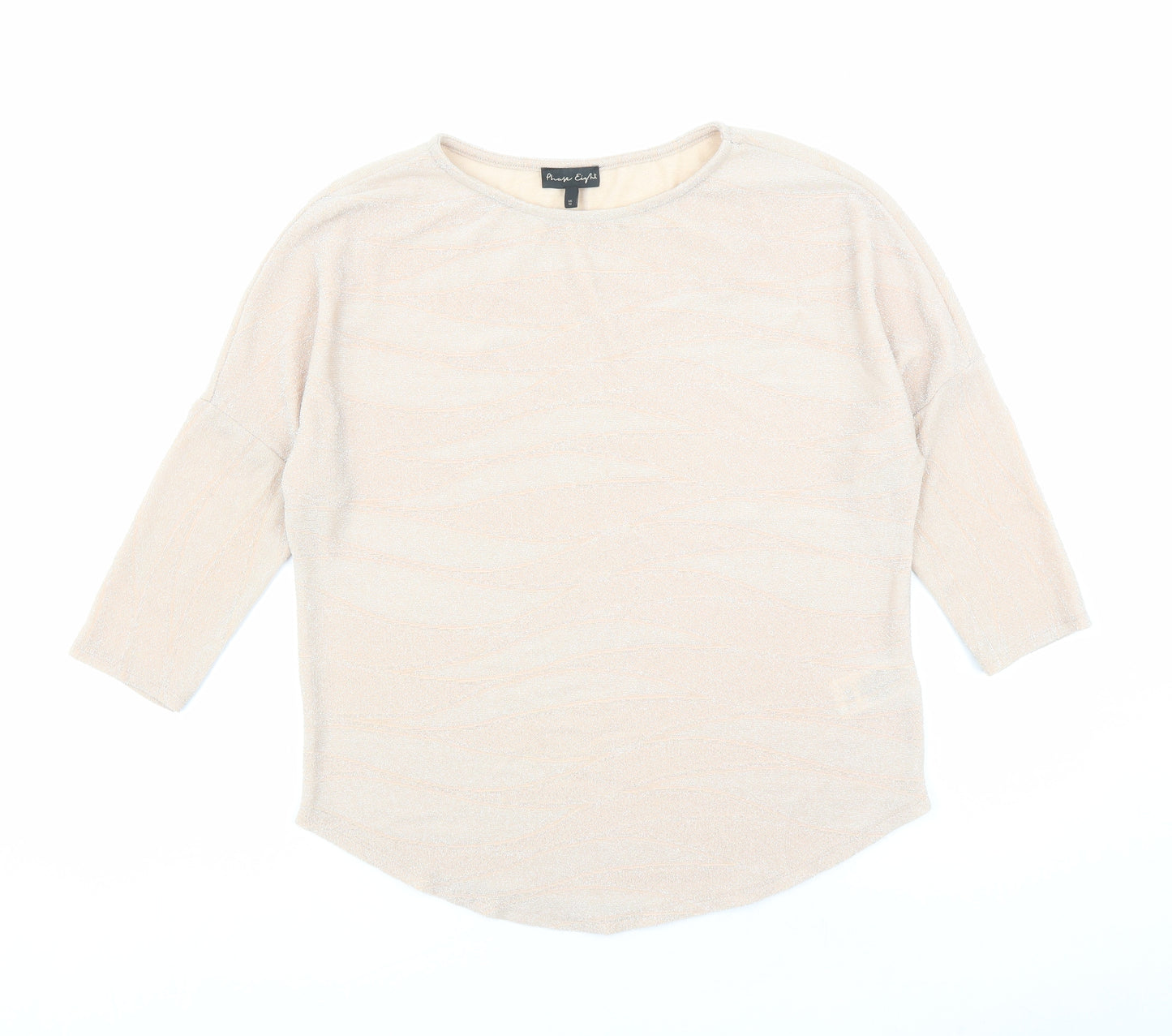Phase Eight Womens Pink Geometric Nylon Basic Blouse Size 12 Round Neck