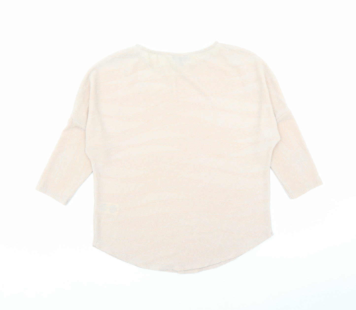 Phase Eight Womens Pink Geometric Nylon Basic Blouse Size 12 Round Neck