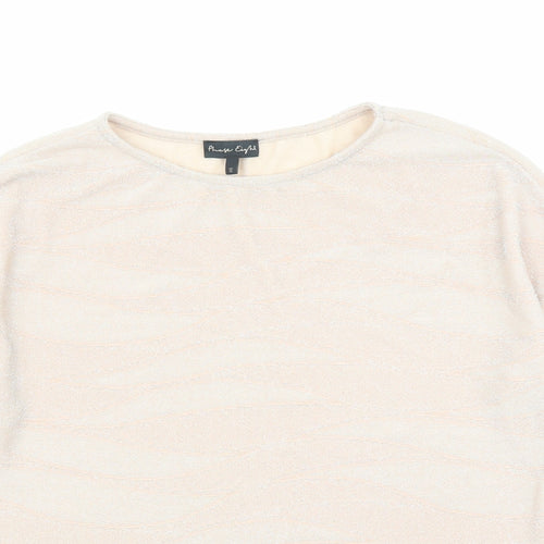 Phase Eight Womens Pink Geometric Nylon Basic Blouse Size 12 Round Neck