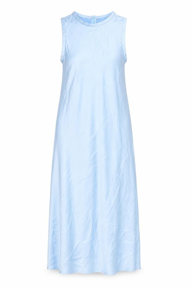 Front view of Zara women’s blue polyester a-line, size S, round neck zip