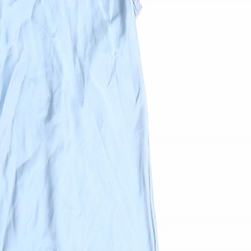 Zara Womens Blue Polyester A-Line Size S Round Neck Zip