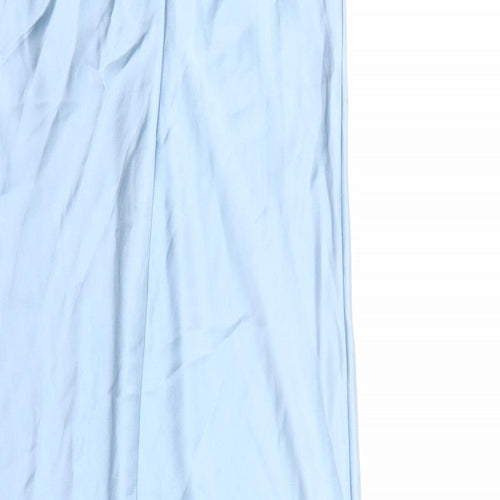 Zara Womens Blue Polyester A-Line Size S Round Neck Zip